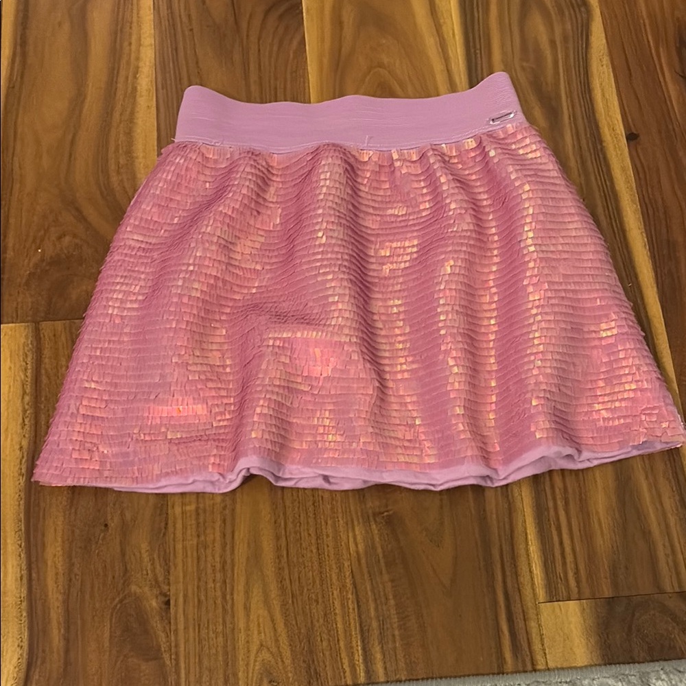 American Girl Pink Sequin Bubble Mini Skirt